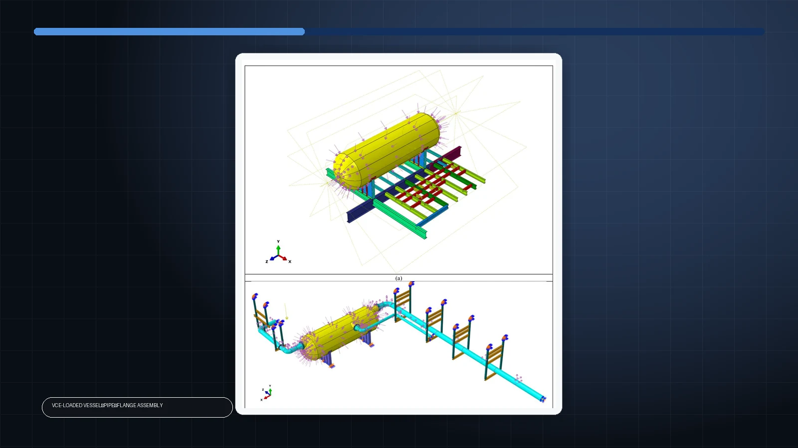 LNG vessel pipe flange system under VCE loading